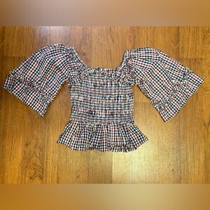 Gingam Cropped Blouse - Angie - Size Med - Worn Once